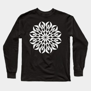 Decorative Mandala Flower White Mandala Long Sleeve T-Shirt